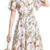 Gardenwed Chiffon Floral Dresses Summer Sun Beach Dresses fo...