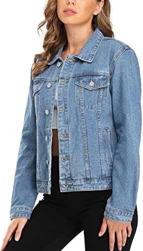 MISS MOLY Women's Denim Jackets Button Up Long Sleeve Basic ...