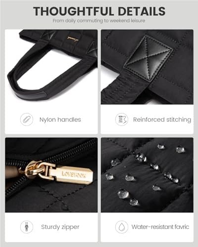 LOVEVOOK Tote Bag for Women, Large Puffer Tote Bag with Zipp...