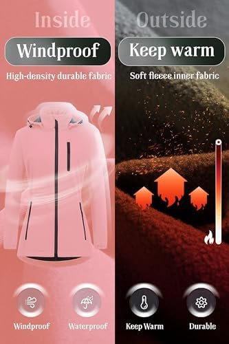 Chrisuno Women's Lightweight Long Softshell Fleece Lined Jac...