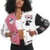 COZYPOIN Women's Varsity Jacket Cropped Letterman Jacket Lig...