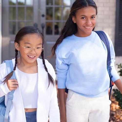 Hanes Girls' Ecosmart Crewneck Sweatshirt, Soft Midweight Fl...