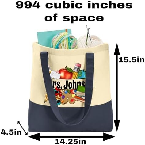 Personalized Teacher Tote Bag - Teacher Bag Daily Use - Teac...