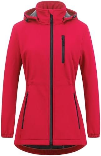 Chrisuno Women's Lightweight Long Softshell Fleece Lined Jac...