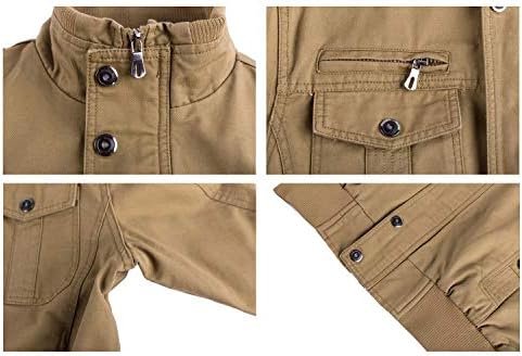 CRYSULLY Men's Spring Fall Casual Windbreaker Jacket Cargo S...