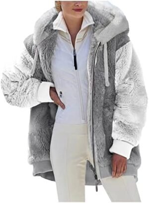 Oversized Fuzzy Fleece Jackets For Women Fashion 2023 Color ... Oversized Fuzzy Fleece Jackets For Women Fashion 2023 Color ...