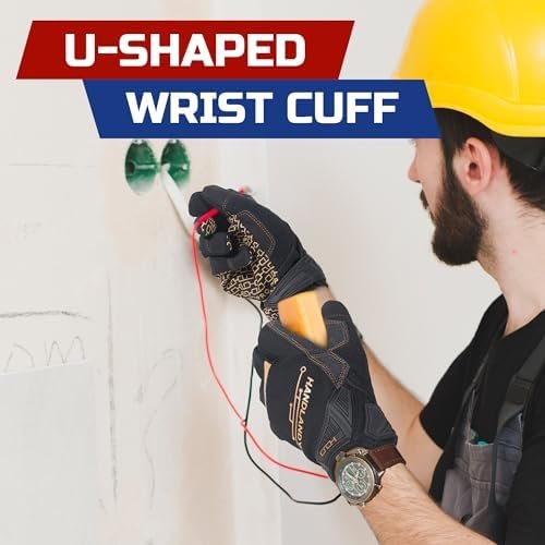 HANDLANDY Mens Work Gloves Touch screen, Utility Mechanic Gl...