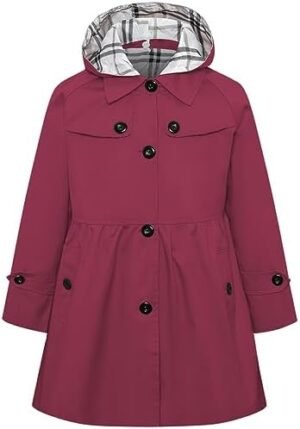 Betusline Girl's Single Breasted Trench Coat Dress Coat Oute... Betusline Girl's Single Breasted Trench Coat Dress Coat Oute...