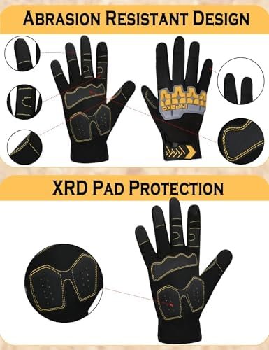 Work Gloves for Men Women, TPR Impact Protection Utility Mec...