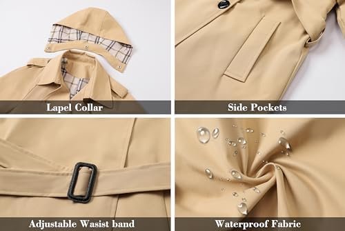 Betusline Girls & Women's Rain Jackets Waterproof Hooded Tre...