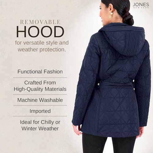 Jones NY Quilted Women's Puffer Jacket Womens Winter Coat wi...