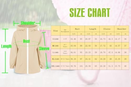 MODAFANS Girls Boys Rain Jacket Lightweight Waterproof Hoode...