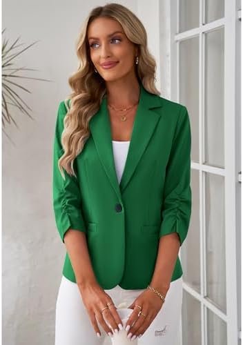 LookbookStore Blazers for Women Suit Jackets Dressy 3/4 Slee...