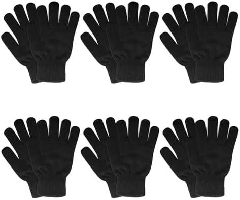 6 Pairs Winter Gloves for Women Men's Warm Knit Gloves for C...