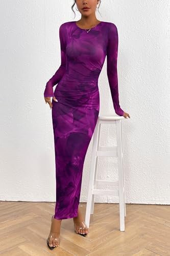 PRETTYGARDEN Women's Bodycon Maxi Dress Fall Spring Fashion ...