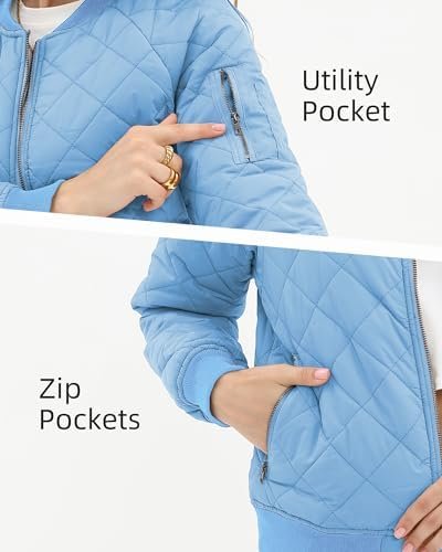Argstar Women's Quilted Bomber Jakcet with 5 Pockets (XS-XXL...