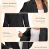 ELLEVEN Women's Blazer Business Casual Lightweight Suit - Lo...