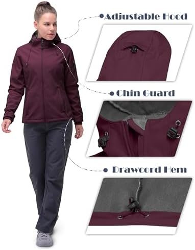 33,000ft Women's Softshell Jacket, Fleece Lined Warm Jacket ...