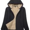 MAGCOMSEN Womens Zip Up Hoodies Sherpa Lined Fleece Thermal ...