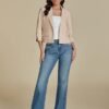 luvamia Linen Blazers for Women Business Casual Cropped 3/4 ...
