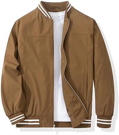 Men's Bomber Jacket Casual Stylish Lightweight Windbreaker S...
