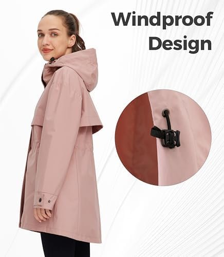 wantdo Women's Lightweight Rain Jackets Waterproof Long Rain...
