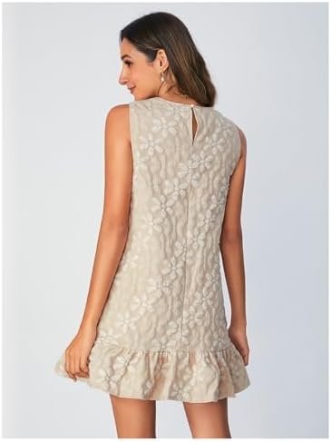 SOLY HUX Women's Ruffle Hem Sleeveless Tank Dress Round Neck...