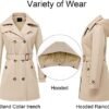 CREATMO US Women's Trench Coat Double-Breasted Classic Lapel...