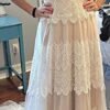 Women's Wedding Dresses Chic Lace Evening Dresses V Neck Ruf...
