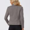 Allegra K Women's Faux Suede Jacket Open Front Lapel Draped ...