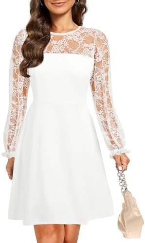 Holipick Women's Cocktail Dresses Wedding Guest Party Crew N... Holipick Women's Cocktail Dresses Wedding Guest Party Crew N...