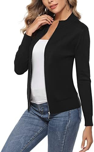 Youngull Zip Front Jacket for Women Casual Lightweight Cardi...