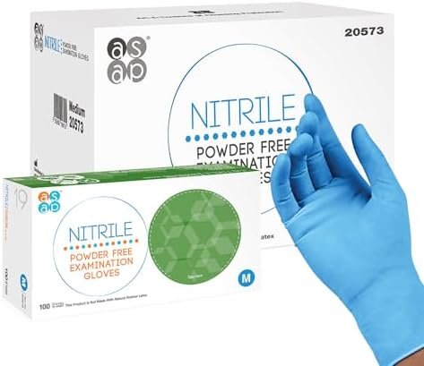ASAP Blue Nitrile Gloves - Powder and Latex Free Disposable ...