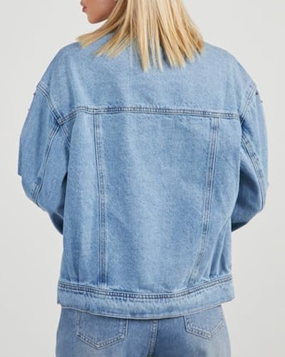 Kedera Jean Jacket Women Trendy 2025 Embellished Button Down...