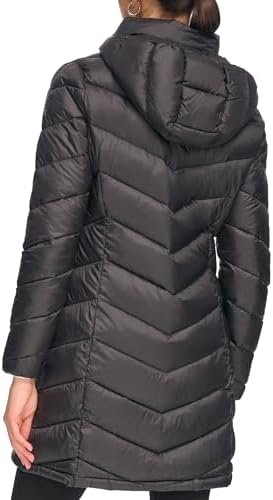 Calvin Klein Women's Everyday Hooded Zip Front Puffer Long S...