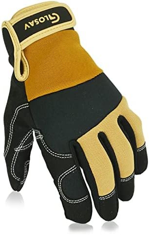 Thin Work Gloves for Men Women, Synthetic Leather Working Gl...