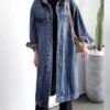 Womens Classic Jean Jacket Plus Size Loose Long Sleeve Butto...