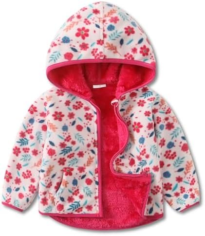Toddler Polar Fleece Jacket Hooded Baby Boys Girls Autumn Wi...