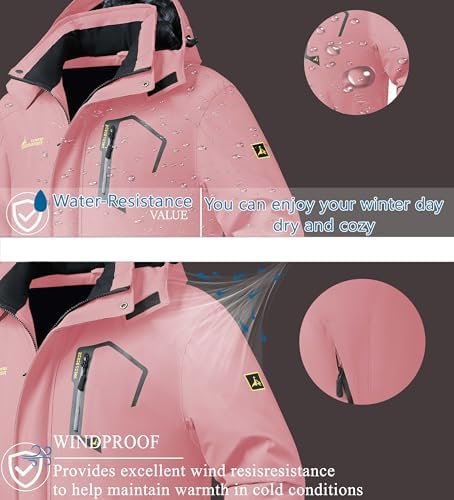 Waterproof Warm Winter Snow Coat for Women Ski Jacket for Sn...