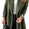 Tankaneo Womens Notched Lapel Collar Coats Open Front Long J...