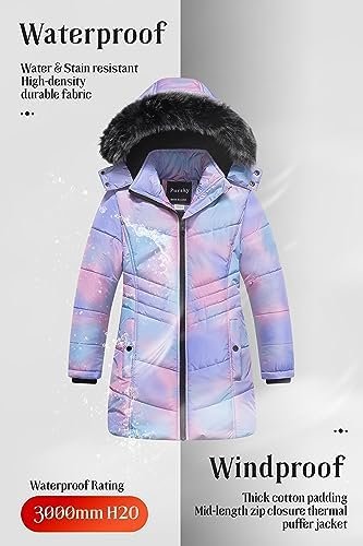 Pursky Girls' Warm Winter Coat Long Parka Fleece Lined Water...