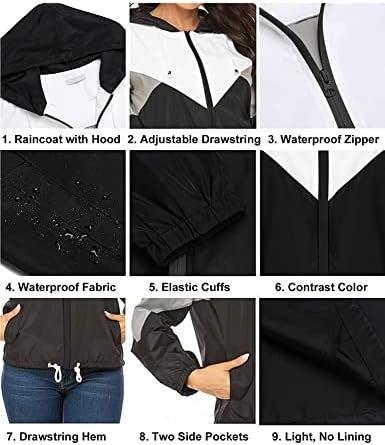 SoTeer Women's Waterproof Rain Jackets Lightweight Hooded Wi...