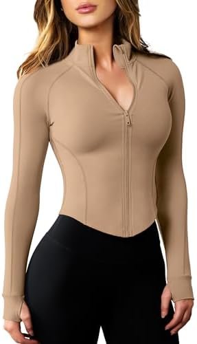 AVGO Women's Workout Jacket Lightweight Zip Up Cropped Yoga ... AVGO Women's Workout Jacket Lightweight Zip Up Cropped Yoga ...