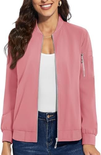 TACVASEN Women's Bomber Jackets Lightweight Casual Jacket Fu...