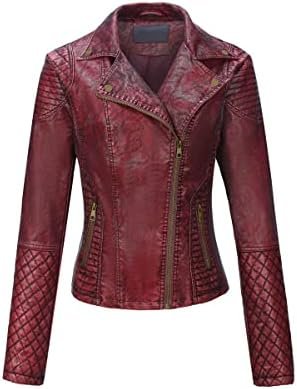 Bellivera Women's Faux Leather Casual Jacket 2025 Spring Tre...
