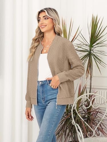 Women's Full Zip Sweatshirt Jacket Stand Collar Hoodless Out...