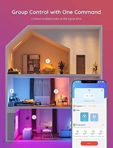 Govee Smart Light Bulbs, Color Changing Light Bulb, Work wit...