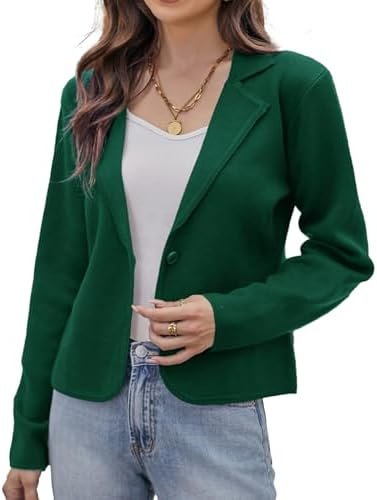 GRACE KARIN Women Sweater Blazer Casual Work Croppped Cardig...