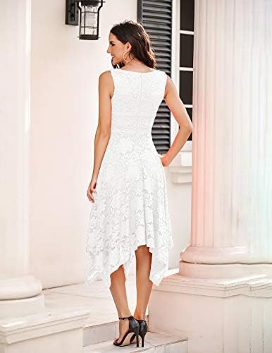 Meetjen Women's Lace Cocktail Party Dress 2025 Handkerchief ...