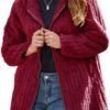 Womens Fleece Jacket Hooded Winter Warm Full Zip Long Sleeve...
